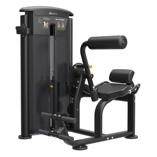 Impulse Fitness Rückenstrecker, Hyperextension, IT9532, Back Extensionl, 90kg Gewichtsblock, Black Edition