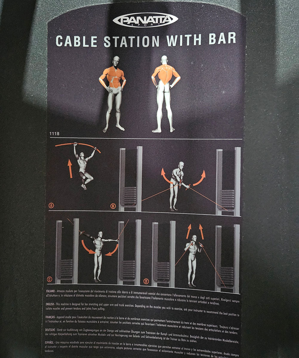 Panatta 5 Stationenturm mit Cable Crossover - Jungle Machine + Cable Station with Connection Bar - 5 Stack Multi Funktionsturm, Rahmenfarbe Silber, gebraucht - geprüfter Zustand