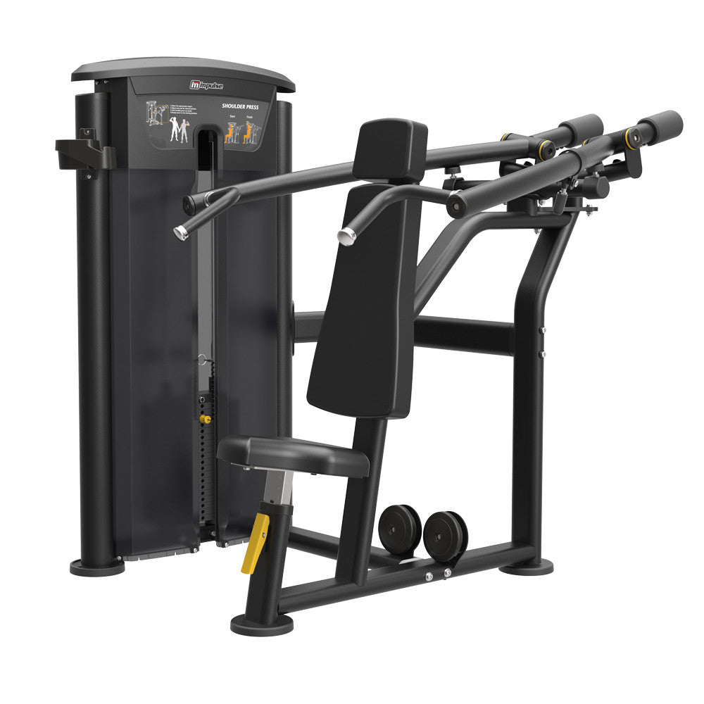 Impulse Fitness Schulterpresse, IT9512, Shoulder Press, 90kg Gewichtsblock, Black Edition