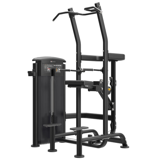 Impulse Fitness Dip Klimmzugmaschine mit Gewichtsunterstützung, IT9520, Chin/Dip Combo, 90kg Gewichtsblock, Black Edition