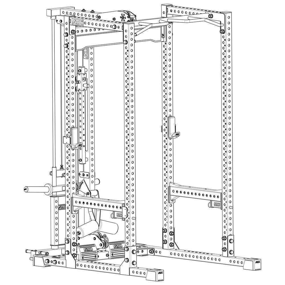 ATX Power Rack PRX-780 with lat pulldown - weight plate holder