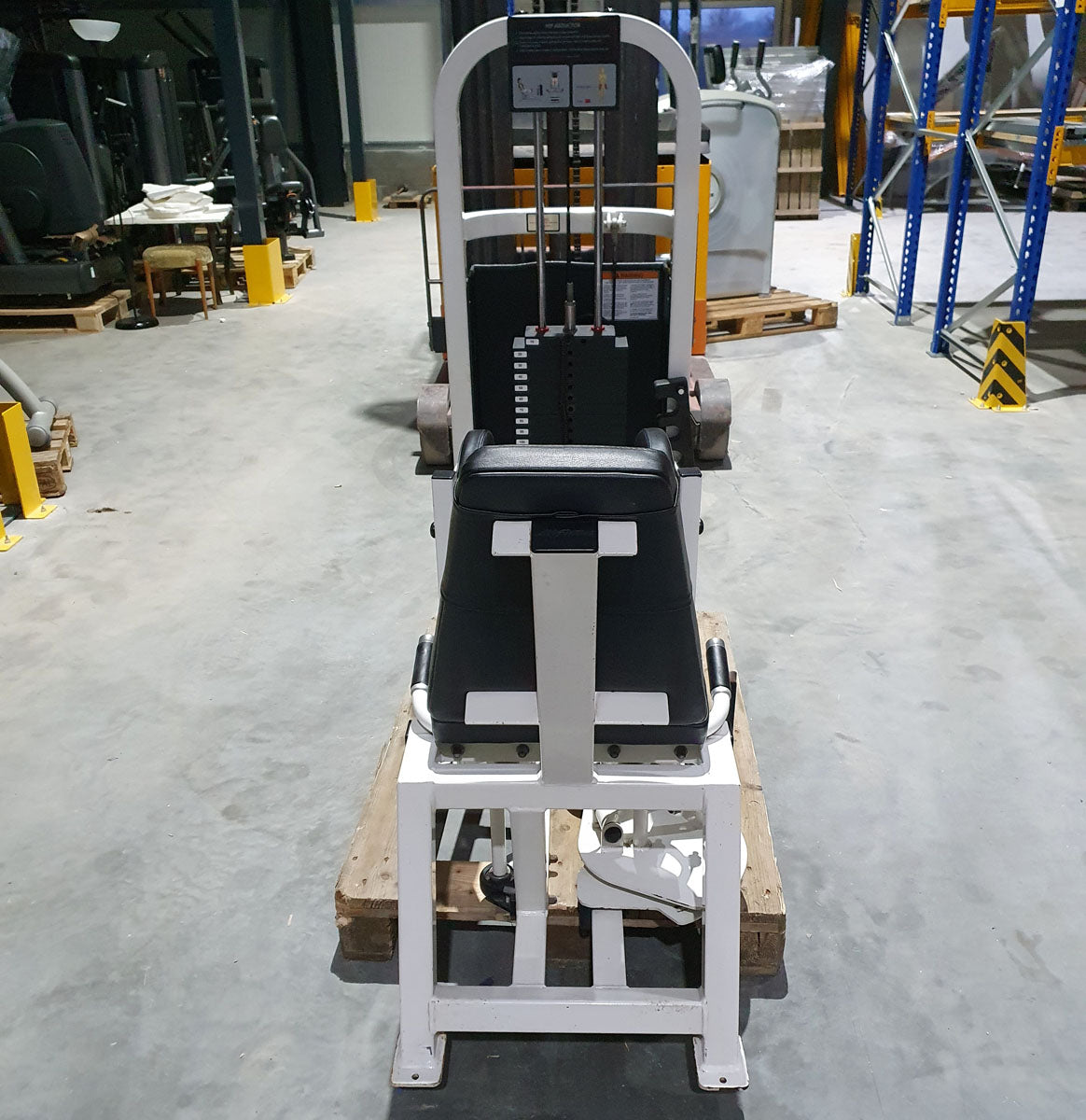 Life Fitness Adductors - Abductor machines, Hip Abductor and Adductor, 2 machines in a set, frame white, upholstery black, used - refurbished condition