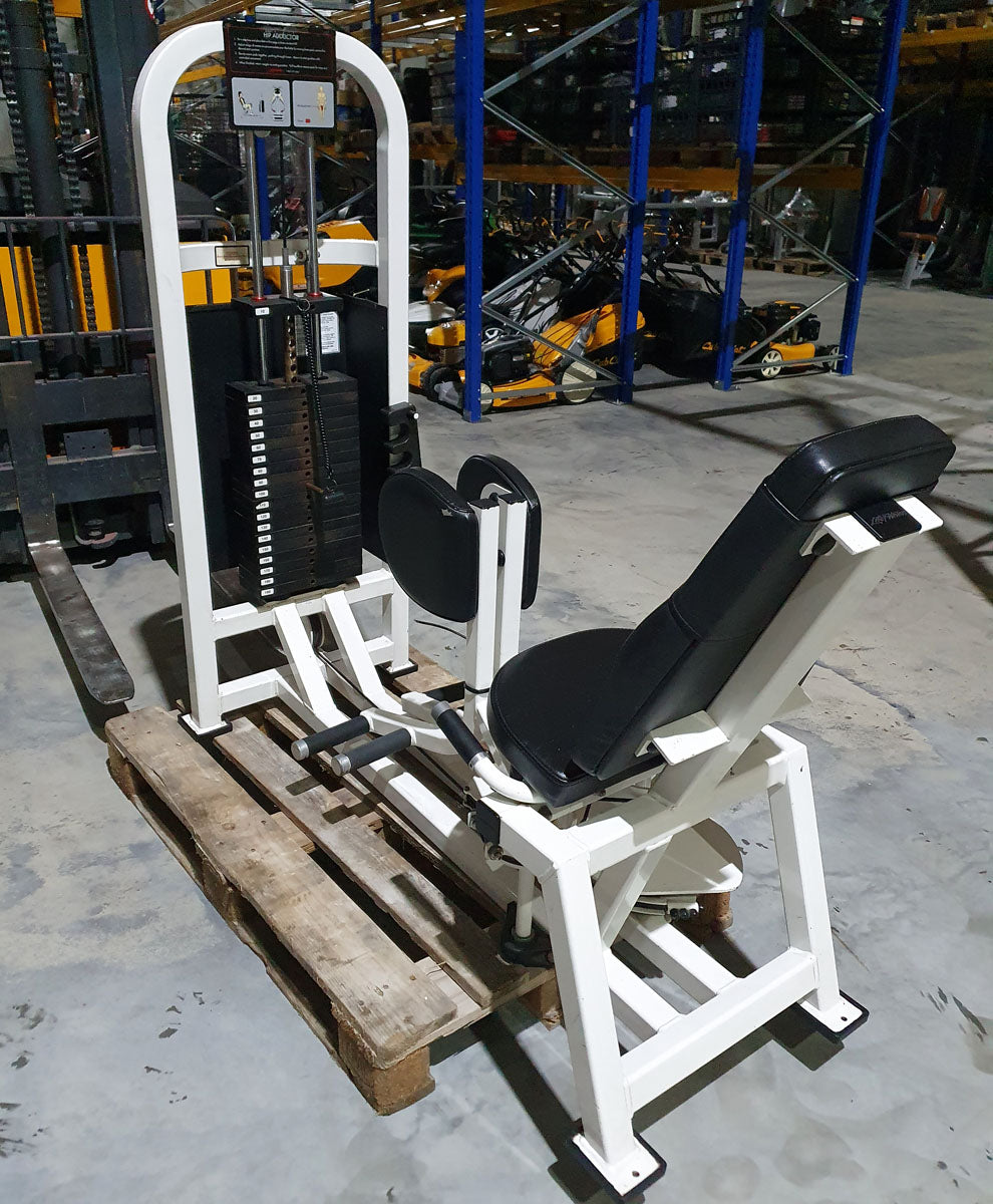 Life Fitness Adductors - Abductor machines, Hip Abductor and Adductor, 2 machines in a set, frame white, upholstery black, used - refurbished condition