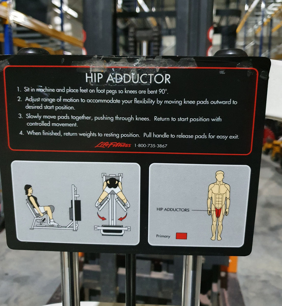 Life Fitness Adductor Machine, Hip Adductor - Frame White, Upholstery Black, Used - Refurbished Condition