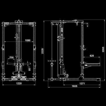 ATX Half Rack HRX-780 mit Latzugstation - Plate Load