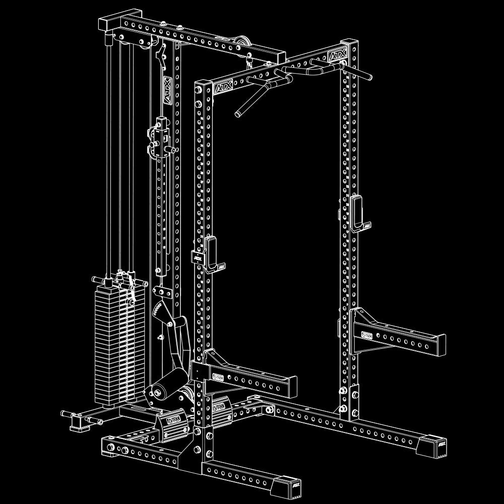 ATX Half Rack 780 mit Latzug - Steckgewichte