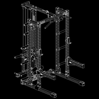ATX Half Rack 780 Komplettstation mit Extension und Latzug Plate Load