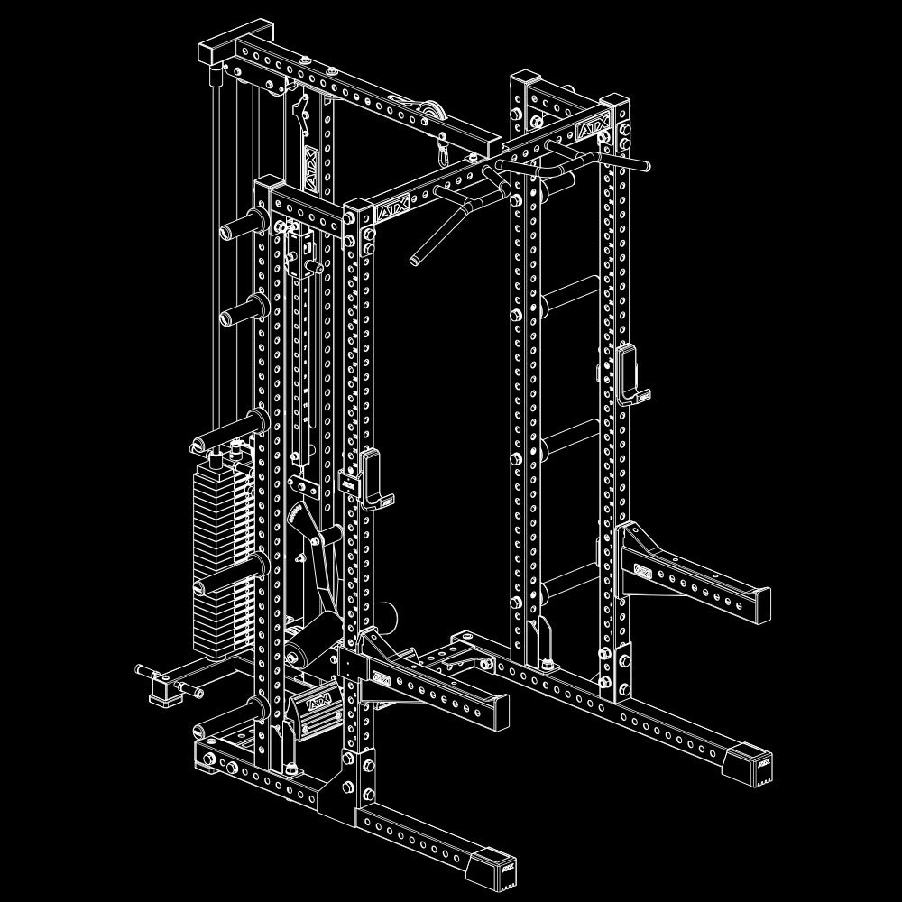 ATX Half Rack 780 mit Extension und Latzug Steckgewichte