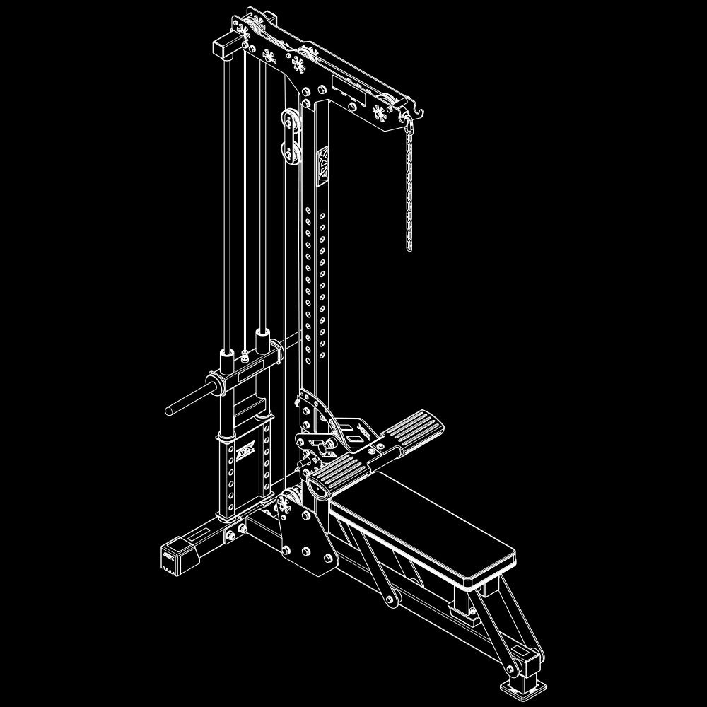 ATX Latzug und Ruderzug für Scheibengewichte