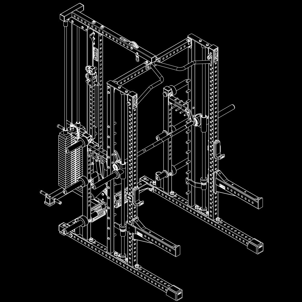 ATX Multipresse-Rack 780 Komplettstation mit Latzugstation - 125 kg Steckgewichte