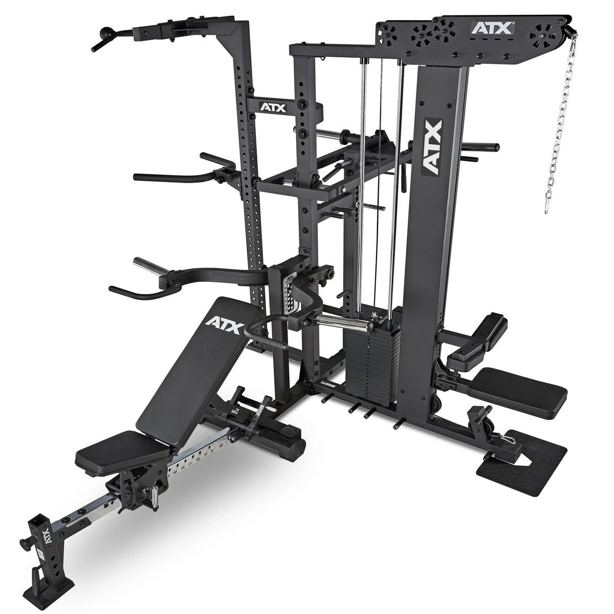 ATX Multiplex Workout Station - Multi Gym - Inklusive 107,5kg Gummi  Hantelscheiben - Vorteilspaket