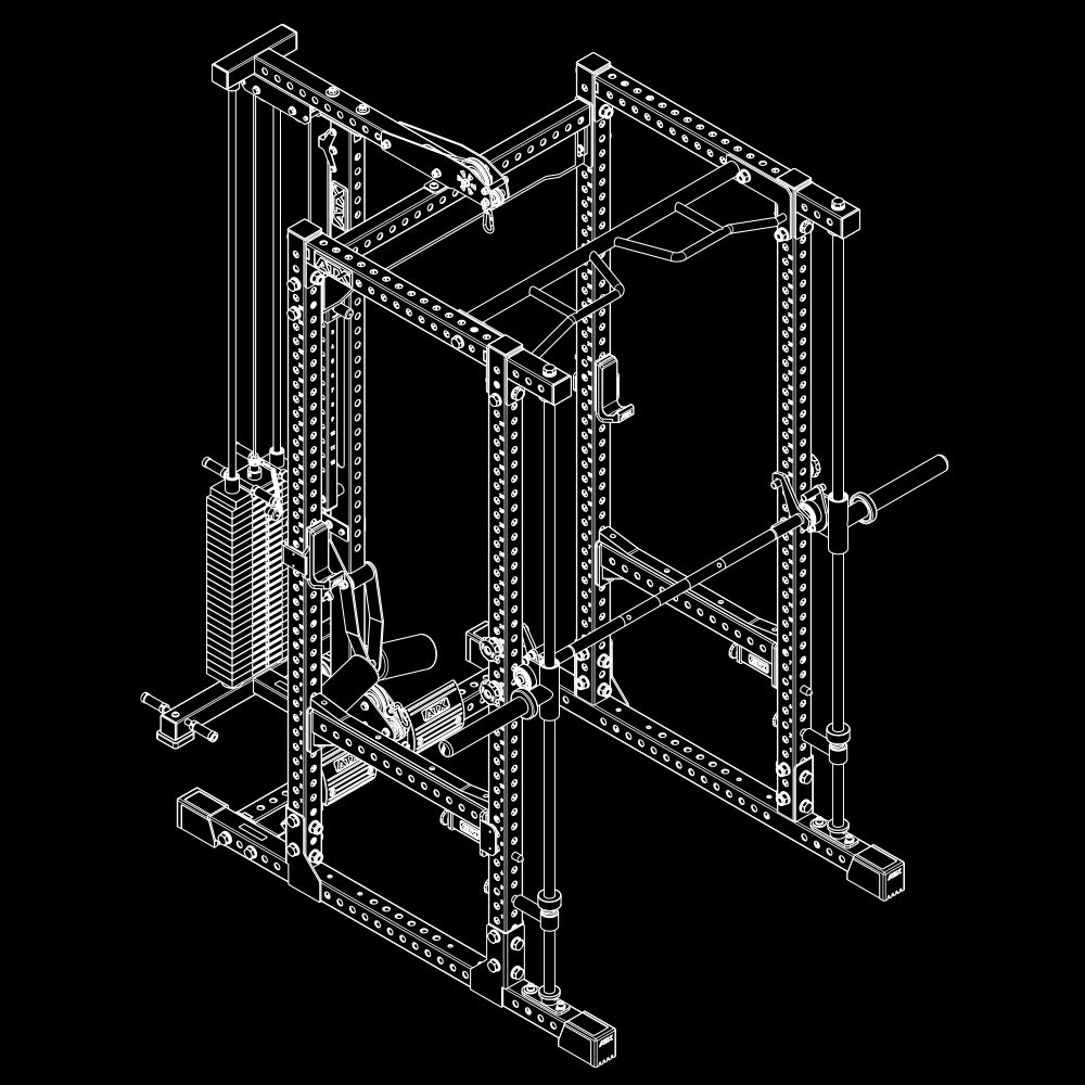 ATX Power Rack 780 2.0 mit Latzug - 125kg Steckgewichte & Multipresse