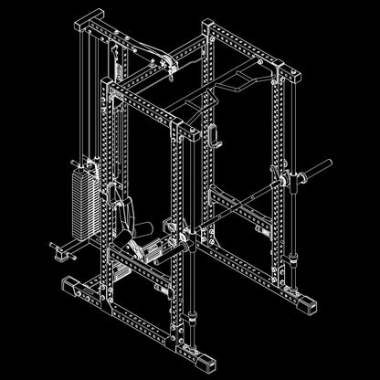 ATX Power Rack 780 2.0 mit Latzug - 125kg Steckgewichte & Multipresse