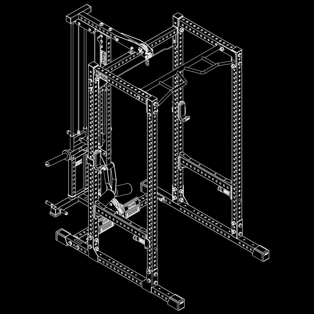ATX Power Rack PRX-780 2.0  mit Latzug - 125 kg Steckgewichte