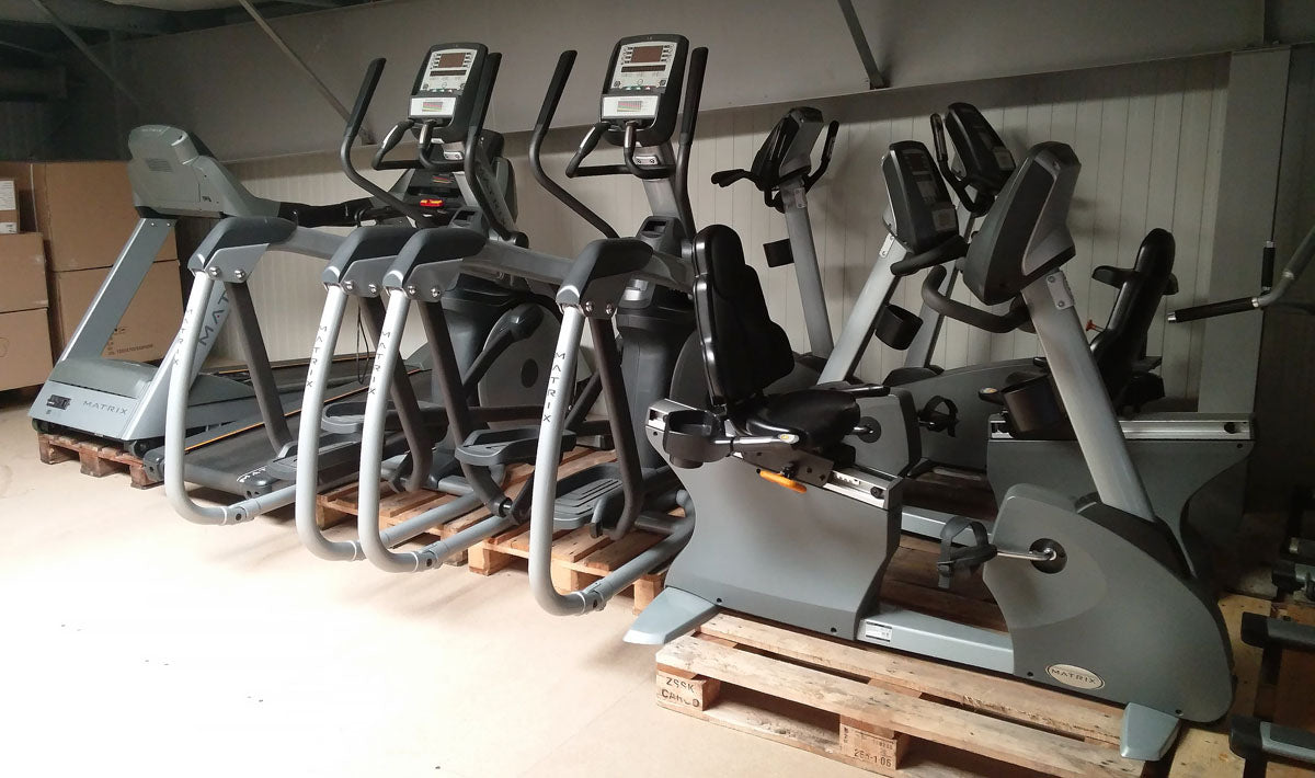 Endurance equipment set 8 pcs from Matrix, young cardio equipment, new models, Ascent Trainer, treadmills, ergometers, recumbent etc., used - refurbished condition