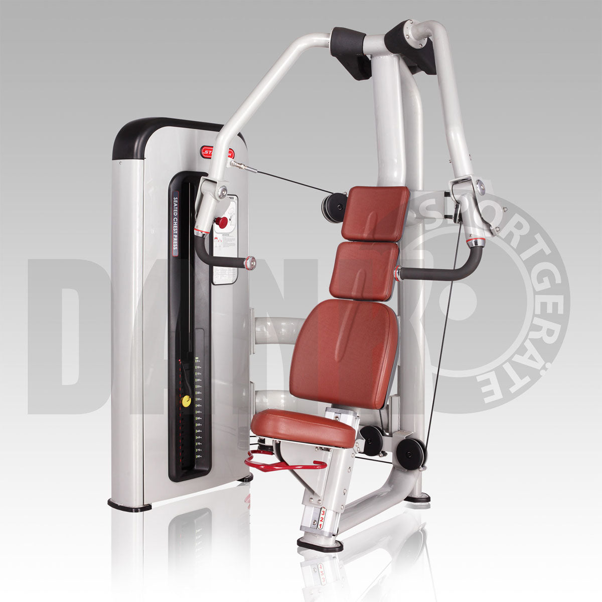Aehnlich Star Trac, TechnoGym oder Gym80 - Danksport S-Line Gerätepark - 30 Kraftgeräte & Zubehör, Neue Geräte, Farbe Silber, Polster Braun