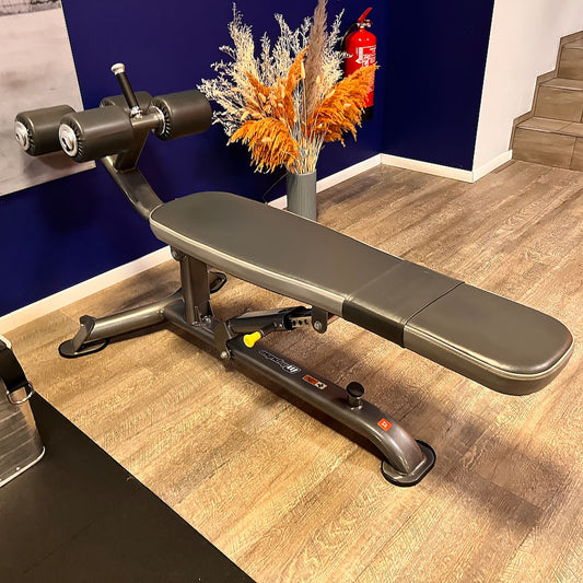 Impulse Fitness Abdominal Bench Adjustable, Adjustable Decline Abdominal Crunch, Frame Color Gray-Anthracite, Used - Refurbished Condition