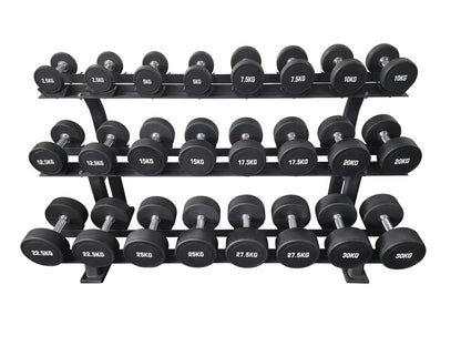Dumbbell set 5 - 30 kg, in 2.5 kg increments, polyurethane PU (similar to rubber), set - NEW