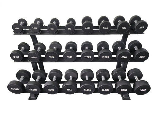 Dumbbell set 5 - 50 kg, in 2.5 kg increments, polyurethane PU (similar to rubber), set - NEW