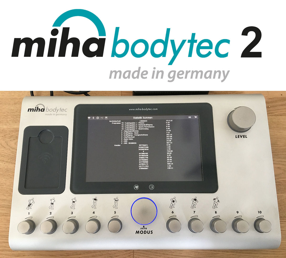 Miha Bodytec 2 II EMS Gerät mit Ständer, Baujahr 2012, nur 55 Betriebsstunden - wie neu Made in Germany, gebraucht - Top Zustand