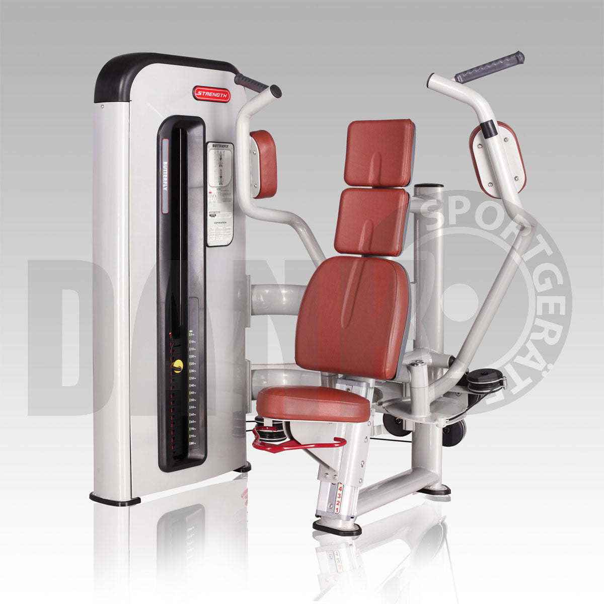 Aehnlich Star Trac, TechnoGym oder Gym80 - Danksport S-Line Gerätepark - 30 Kraftgeräte & Zubehör, Neue Geräte, Farbe Silber, Polster Braun