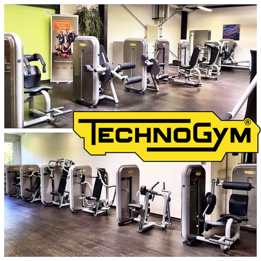 TechnoGym 15 strength training machines in a set, Element Line series, large weight blocks, strength training equipment park, used - refurbished condition