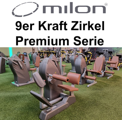 Milon 9-seater PREMIUM strength circuit, built in 2017, housing in anthracite stone, upholstery brown, including LED traffic light, top condition, used - overhauled and as good as new