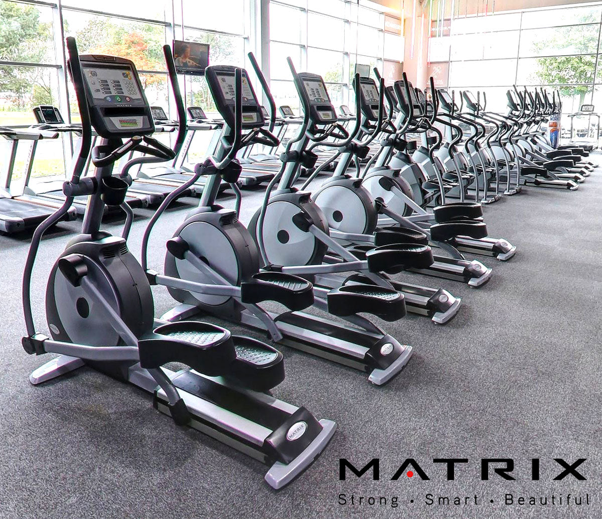 Matrix cardio equipment park, 9 machines, treadmills, cross trainers, ergometers, steppers, etc., new models, T5x - E5x - U5x - R5x, S5x, used, refurbished condition