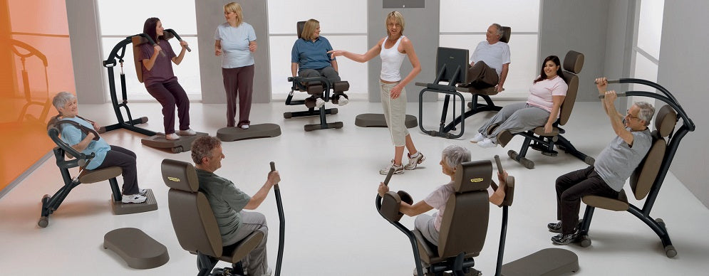 Easy Line by TechnoGym, circuit, 8 fitness machines, color silver, used