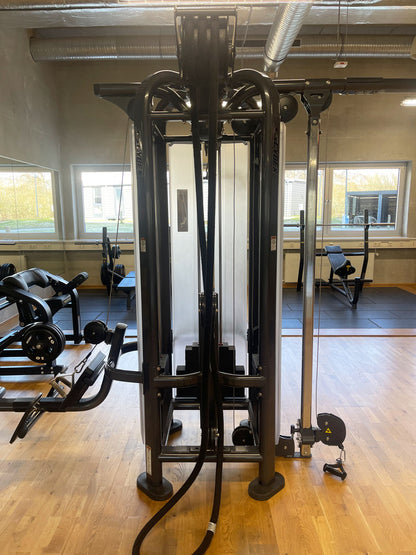 Cybex 8 Stationenturm PWR Play, 8 Stack Multi Station, baugleich Life Fitness MJ Tower, große Gewichtsblöcke, Rahmenfarbe Anthrazit, gebraucht - überholter Zustand