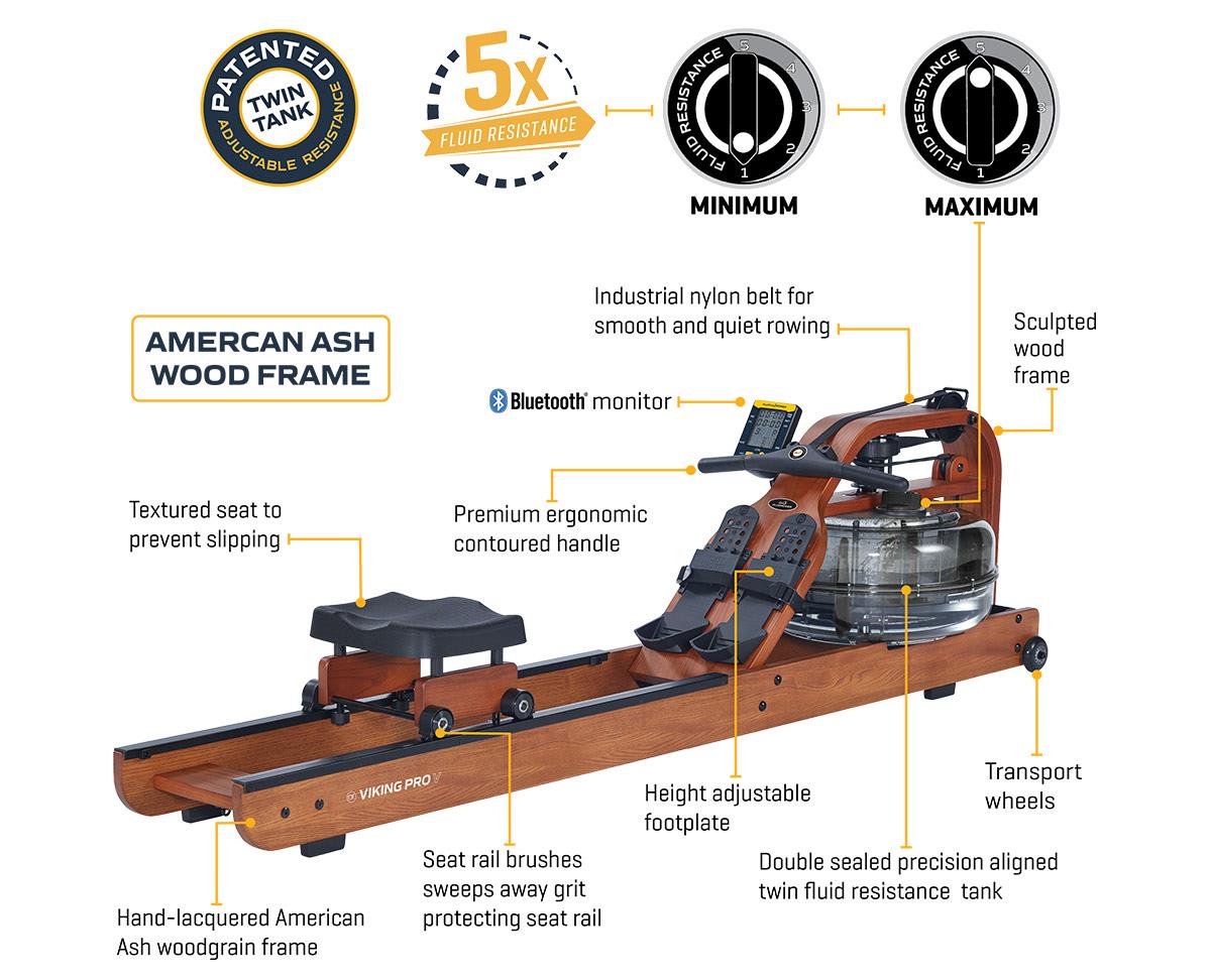 First Degree Viking PRO V with smartphone holder - rowing machine