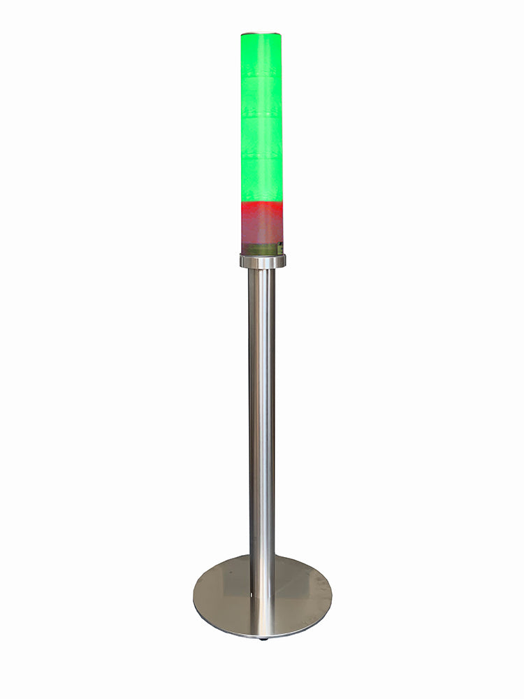 BMS Fitness Traffic Light 1.0 with trumpet base made of stainless steel, Electronic LED traffic light with 60 LEDs