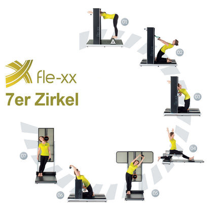 Fle-xx X-Serie Zirkel, 7er Set, Beweglichkeitszirkel, Rückgrat-Konzept, Rückenzirkel zum dehnen, modernes Design, gebraucht & geprüft - guter Zustand