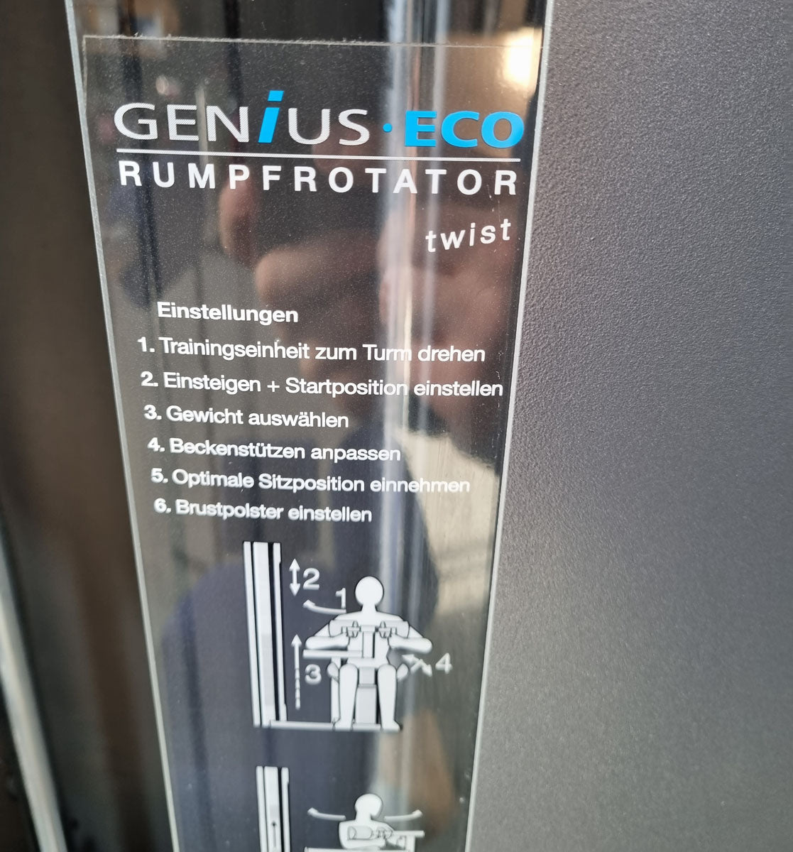 Frei Genius Eco torso rotator, rotary torso, rotation machine, MPG, twister, side abdominal muscles, frame color silver, used - refurbished condition