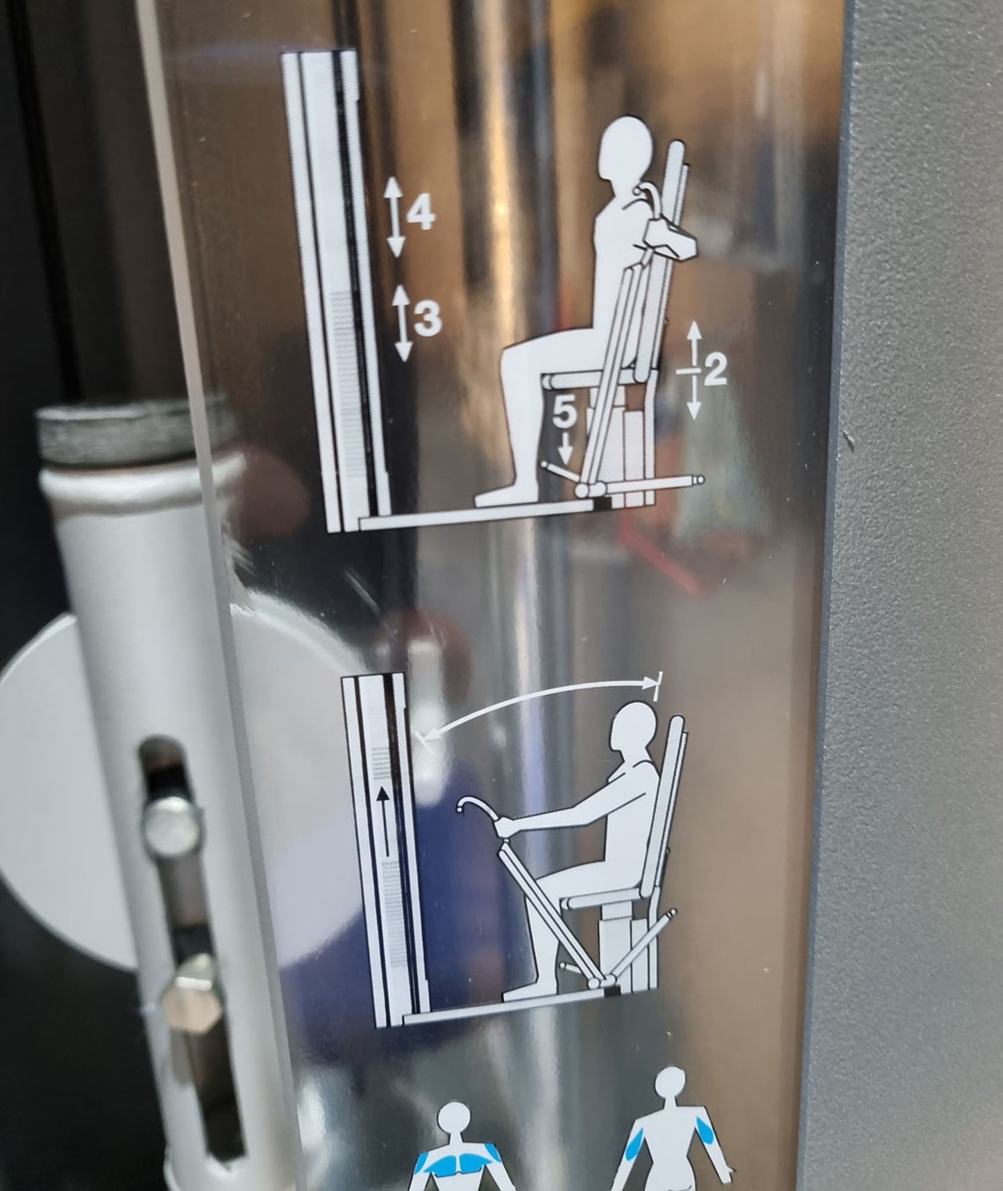 Frei Genius Eco Bankdrückmaschine, Brustpresse, Chestpress, MPG, Reha, Rahmenfarbe Silber, gebraucht - überholter Zustand