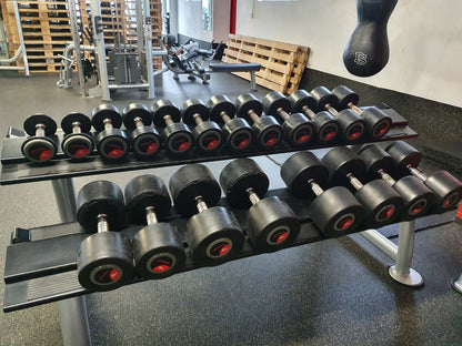 Life Fitness Hantelsatz, gummiert, 2kg bis 40kg in 2kg und 2,5kg Stufen, gebraucht