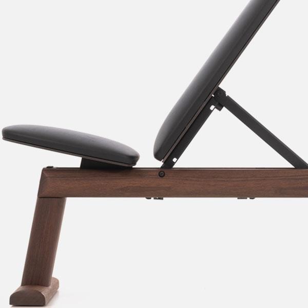 WaterRower NOHrD Weightbench Trainingsbank Nussbaum - Kunst oder Echtleder in Schwarz