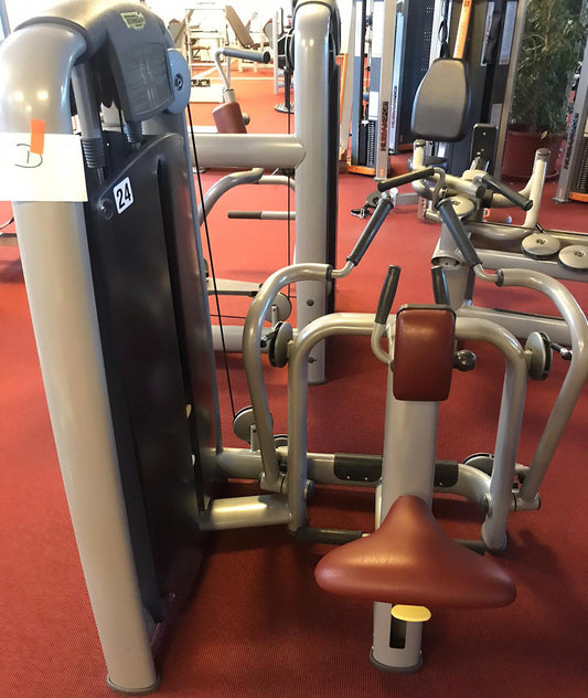 TechnoGym Low Row, Rowing, Lat Isolator, Selection Line - New model with plastic cover, brown upholstery, used - refurbished condition