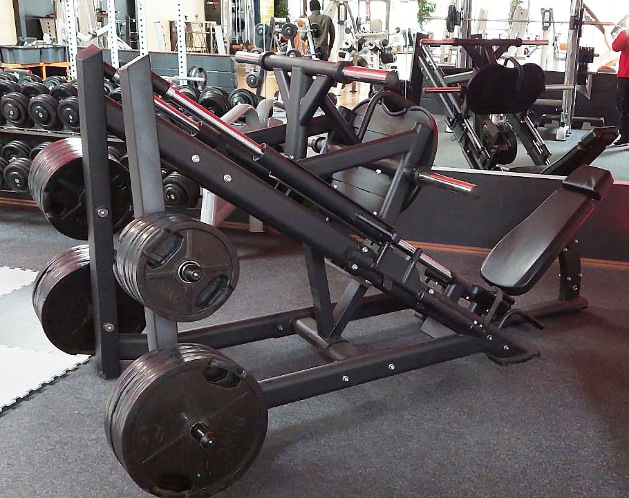 DankSport Beinpresse 45° Grad mit Scheibenaufnahmen Plate loaded, Leg Press, Silber und Schwarz - NEU