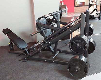 DankSport Beinpresse 45° Grad mit Scheibenaufnahmen Plate loaded, Leg Press, Silber und Schwarz - NEU