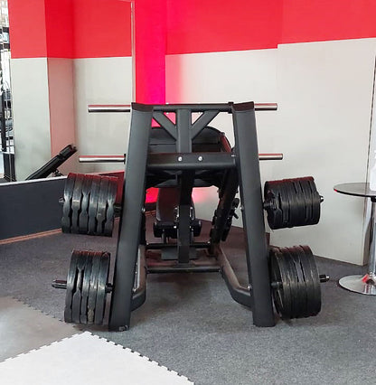 DankSport Beinpresse 45° Grad mit Scheibenaufnahmen Plate loaded, Leg Press, Silber und Schwarz - NEU