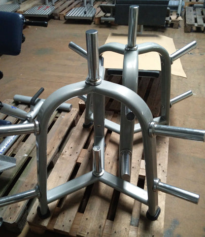 Dumbbell plate rack 50mm, 50s, 8 pegs, silver, used