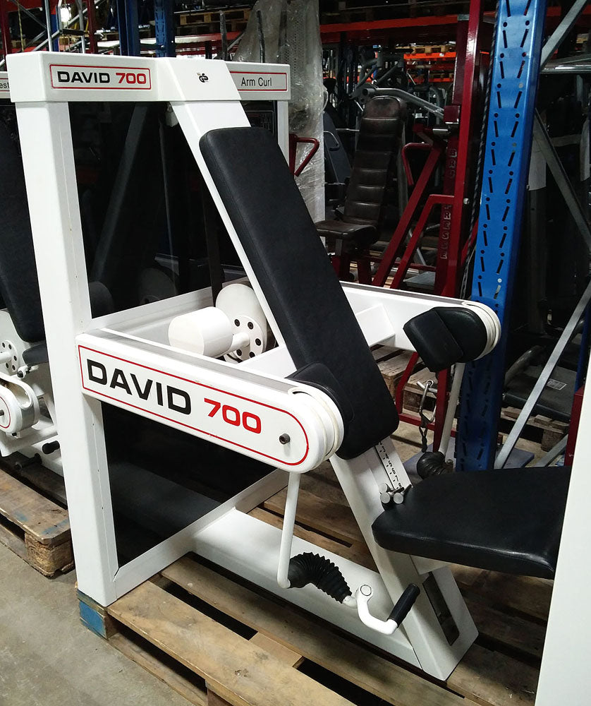 David strength training equipment, 11 fitness machines, white, used