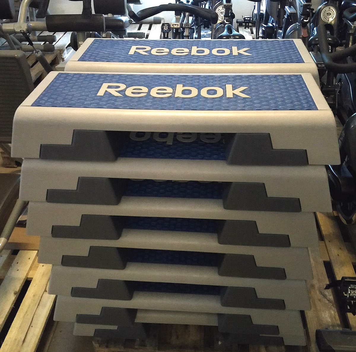 Reebok Steps / Step-Boards, Blau-Weiß-Grau, gebraucht