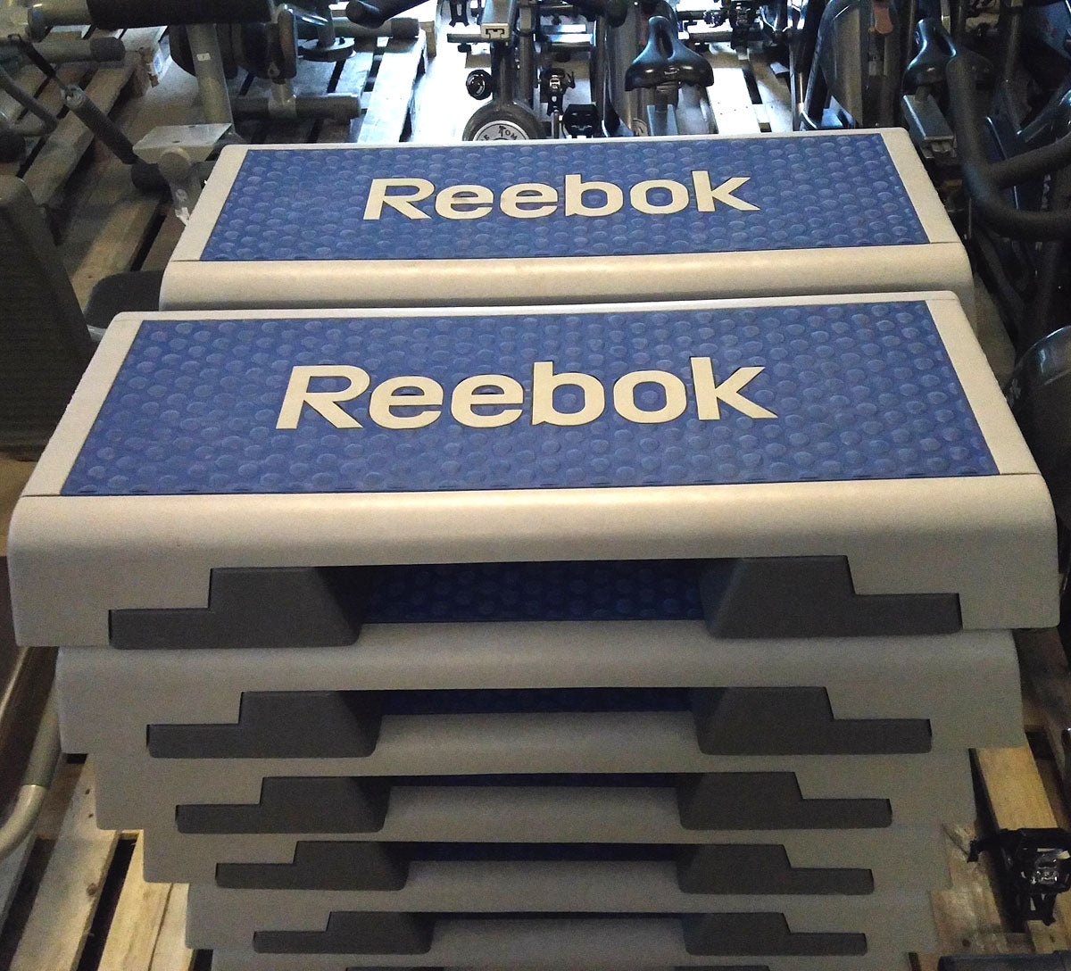 Reebok Steps / Step-Boards, Blau-Weiß-Grau, gebraucht
