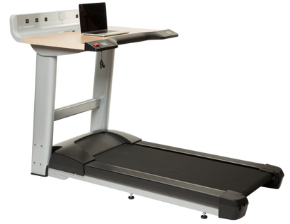 Life Fitness InMovement, Schreibtisch Laufband, Treadmill Desk Büro, Rahmen Silber, Ablage Hell, 1 Jahr alt, NEUwertig - Top Zustand