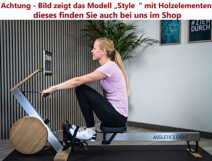 Augletics Eight - Black - Rowing machine professional model with touch display