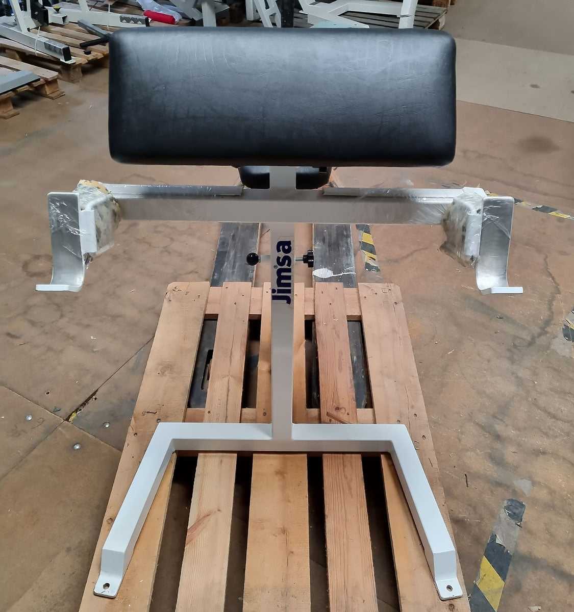 Jimsa Scottcurl Bank, Scott bench, Bizeps Trainingsbank, Rahmen Weiß, Polster Schwarz, Ausstellungsstück - guter Zustand