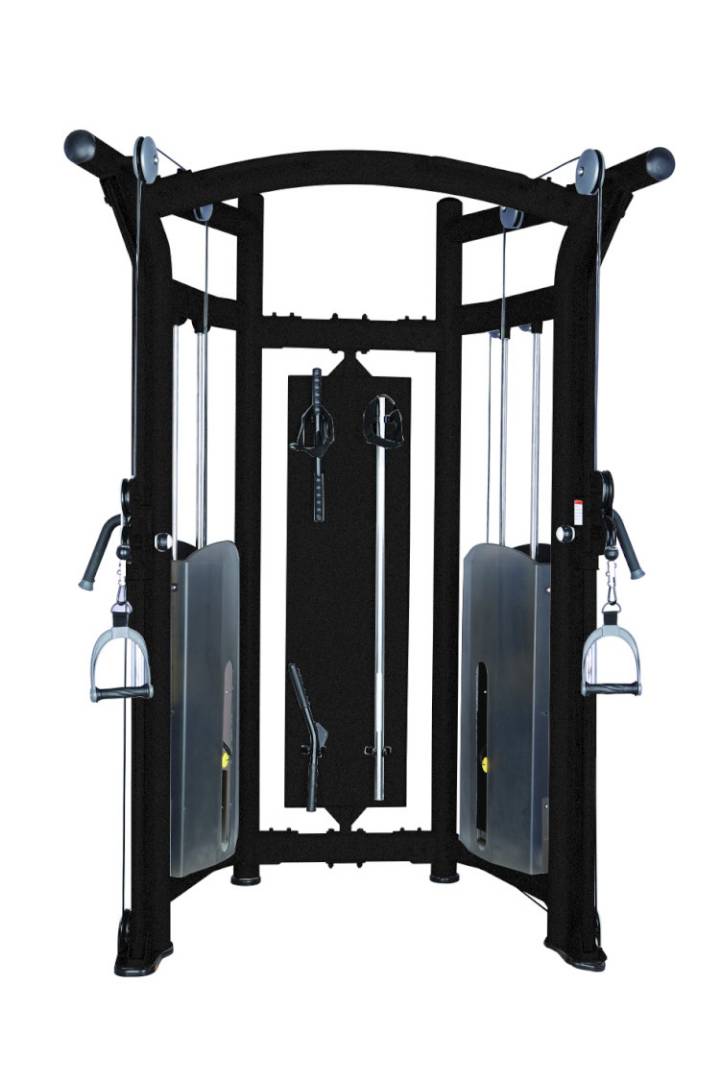 DankSport Enger Doppel Kabelzug höhenverstellbar - Dual adjustable Cable Pulley - 2x 100kg Gewichtsblöcke - Silber und Schwarz - NEU