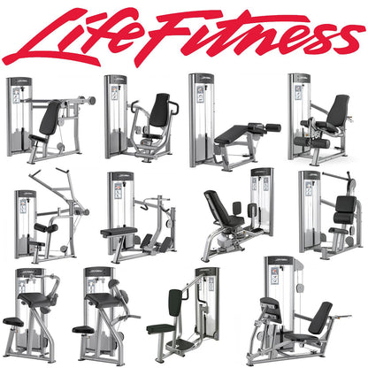 Life Fitness Optima Series - 12 Kraftgeräte im Set, 14 Trainingsstationen, Farbe Silber, gebraucht - überholter Zustand